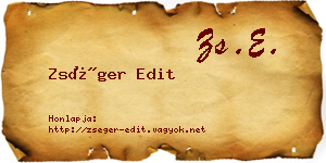 Zséger Edit névjegykártya